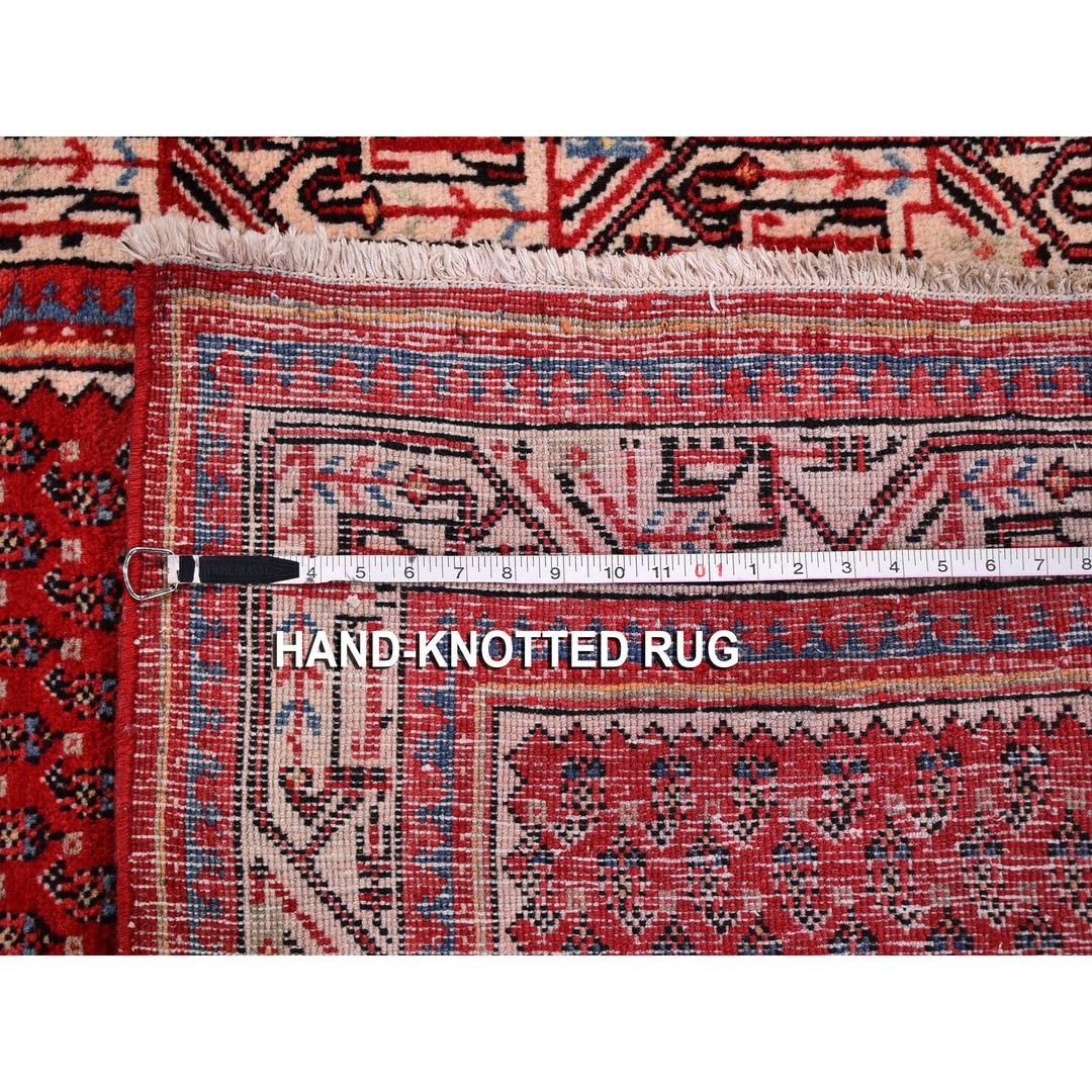 3'8" x 9'9" New Hand Knotted Red Wool Runner Oriental Rug - MOA10259666