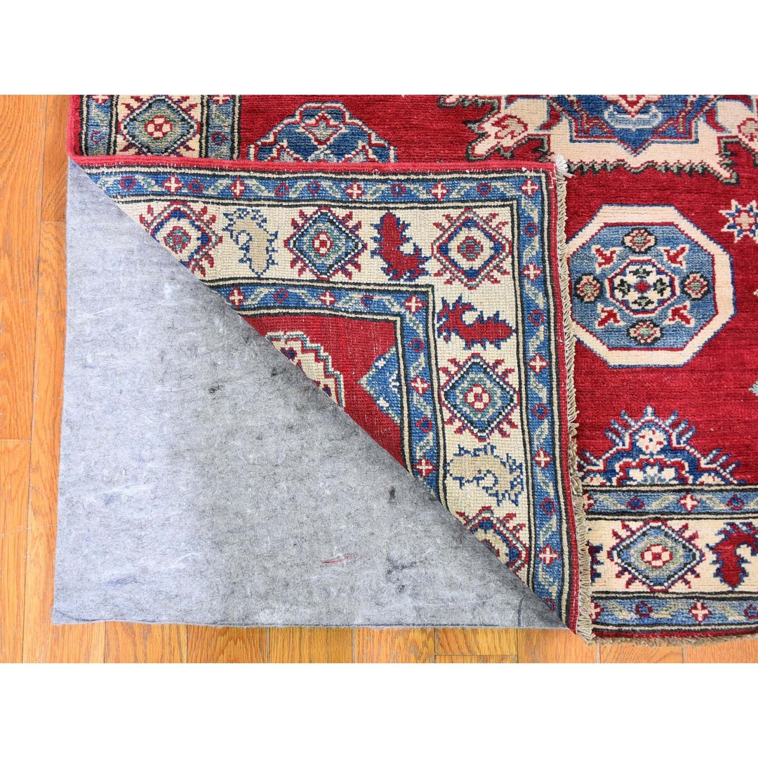 3'10" x 17'3" New Hand Knotted Red Wool Runner Oriental Rug - MOA10259699