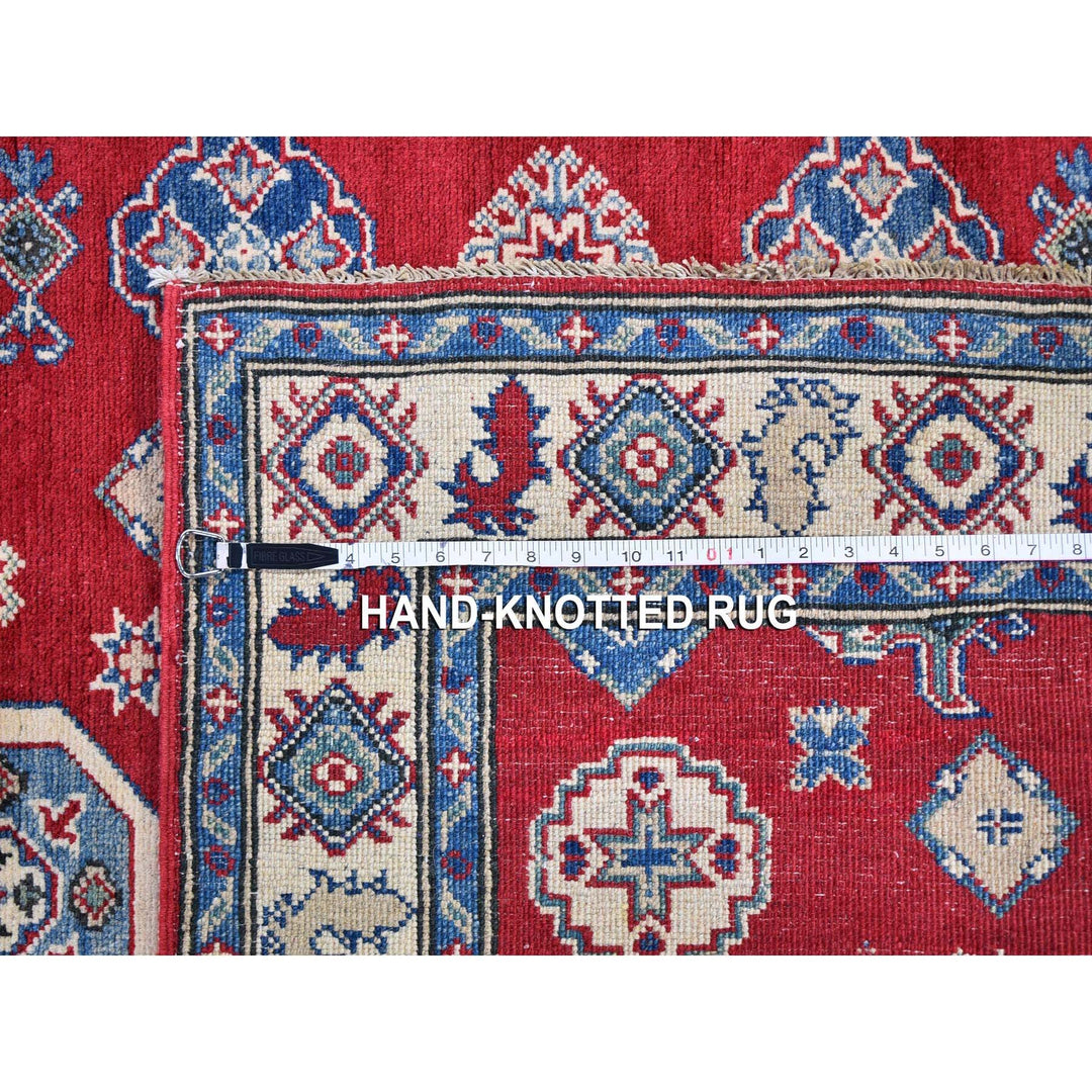 3'10" x 17'3" New Hand Knotted Red Wool Runner Oriental Rug - MOA10259699