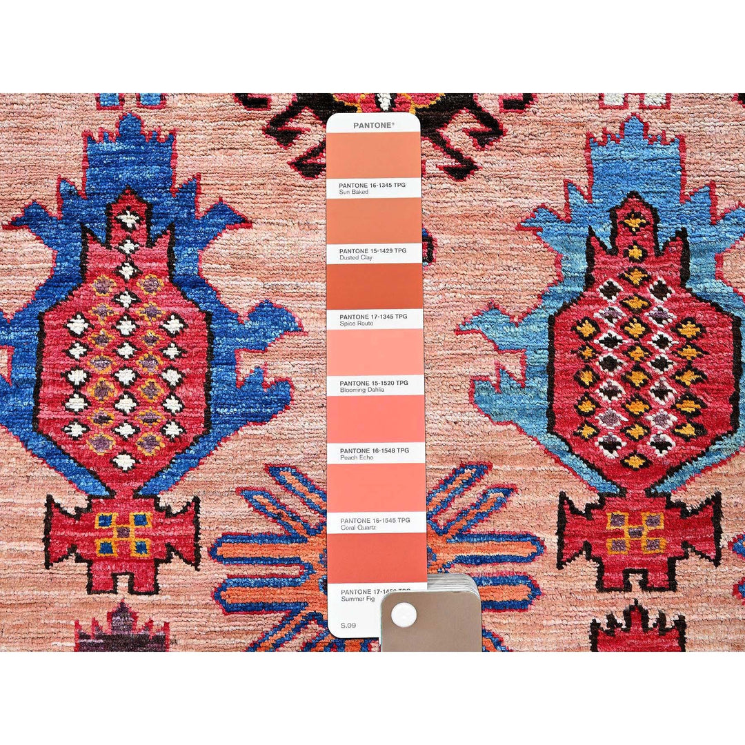 5'0" x 6'7" New Hand Knotted Orange Wool Rectangle Oriental Rug - MOA102596