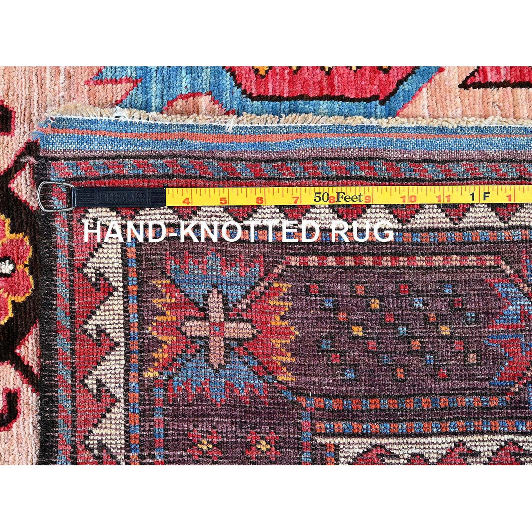 5'0" x 6'7" New Hand Knotted Orange Wool Rectangle Oriental Rug - MOA102596