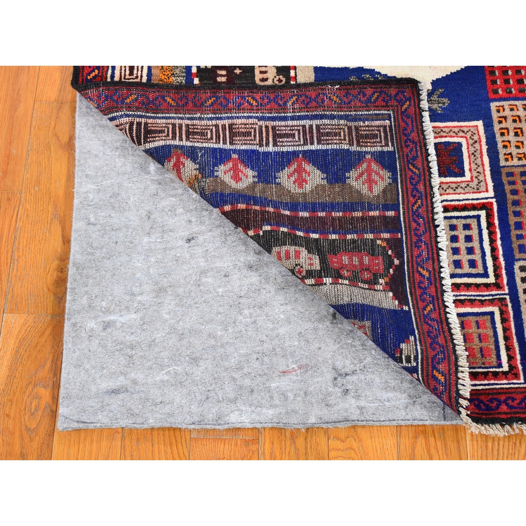 3'0" x 4'10" New Hand Knotted Blue Wool Rectangle Oriental Rug - MOA10259712