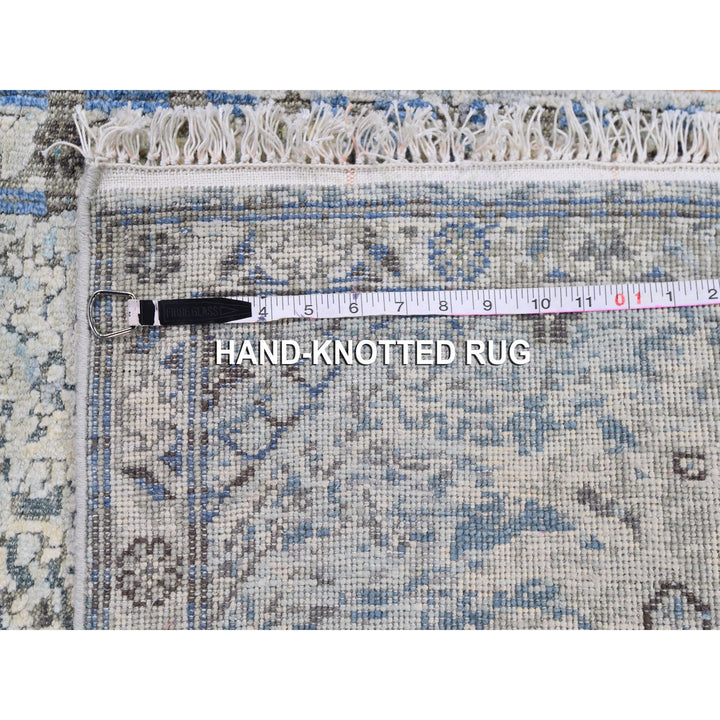 2'6" x 6'0" New Hand Knotted Blue Wool & Silk Runner Oriental Rug - MOA10259743