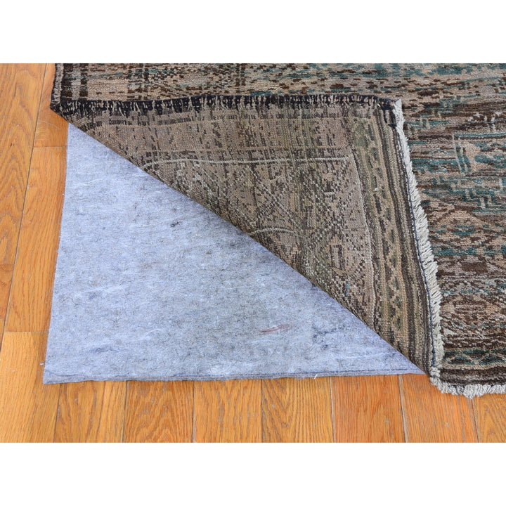 4'0" x 8'0" Vintage Hand Knotted Brown Wool Rectangle Oriental Rug - MOA10259770
