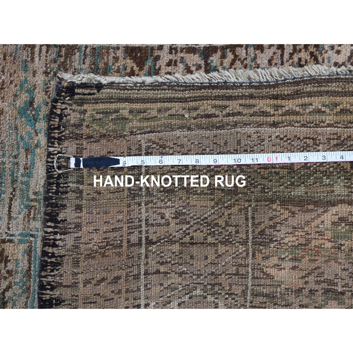 4'0" x 8'0" Vintage Hand Knotted Brown Wool Rectangle Oriental Rug - MOA10259770