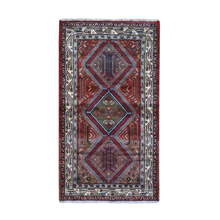 3'8" x 6'5" New Hand Knotted Red Wool Rectangle Oriental Rug - MOA10259851