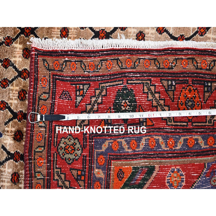 4'9" x 10'1" New Hand Knotted Brown Wool Runner Oriental Rug - MOA10259857