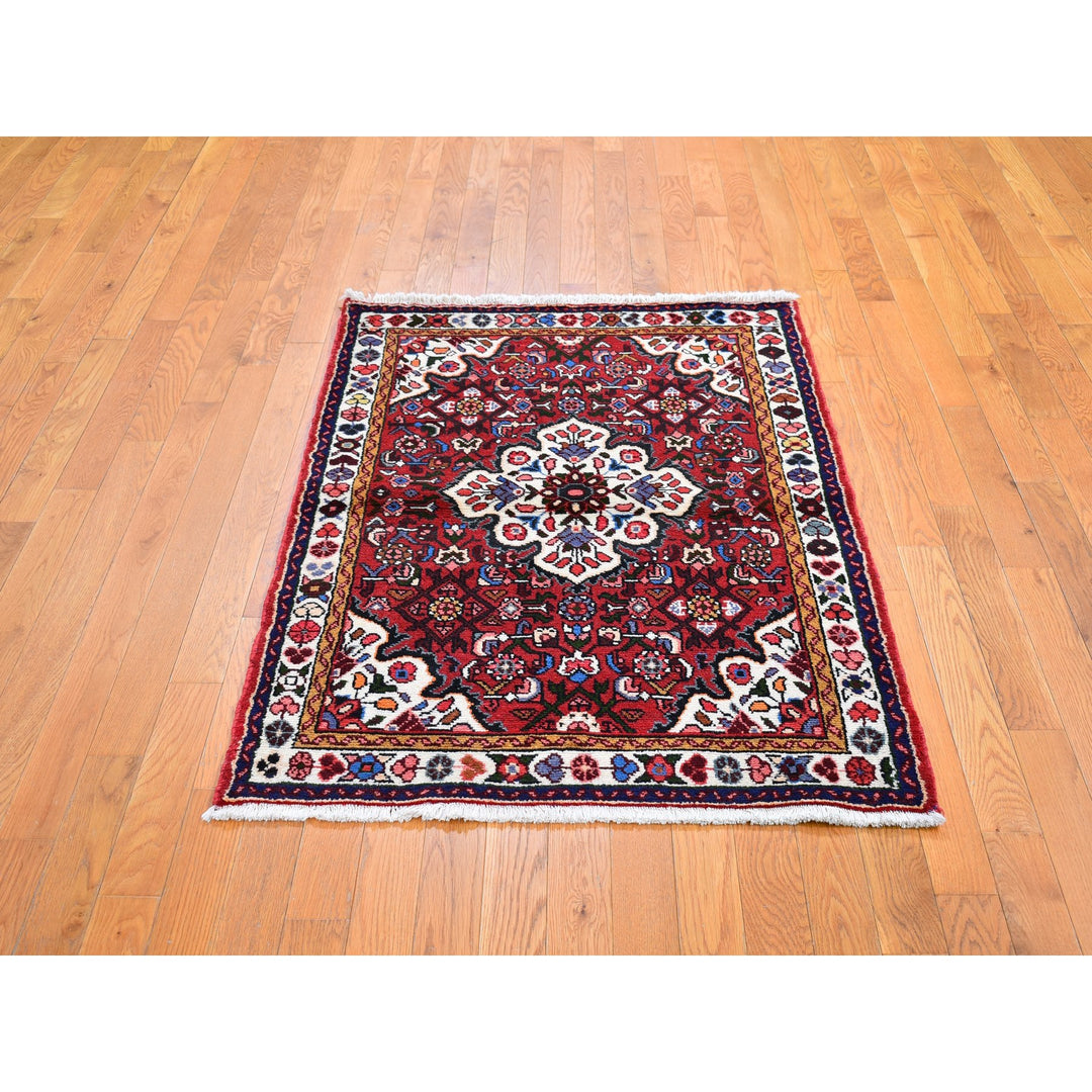 3'4" x 4'9" New Hand Knotted Red Wool Rectangle Oriental Rug - MOA10259883