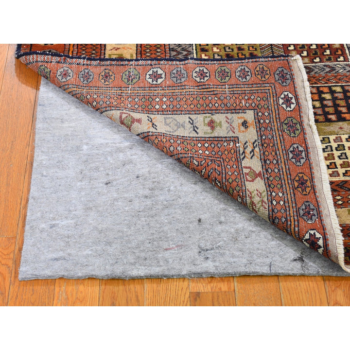 4'0" x 5'10" Vintage Hand Knotted Brown Wool Rectangle Oriental Rug - MOA10259925