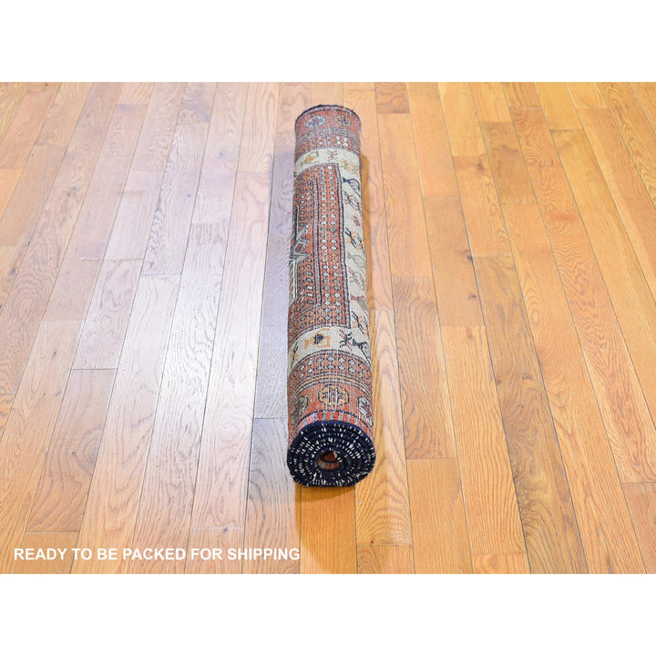 4'0" x 5'10" Vintage Hand Knotted Brown Wool Rectangle Oriental Rug - MOA10259925