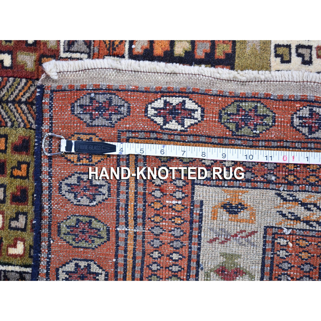 4'0" x 5'10" Vintage Hand Knotted Brown Wool Rectangle Oriental Rug - MOA10259925