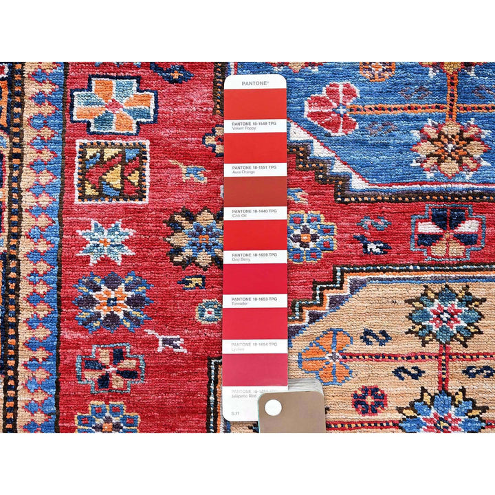 4'3" x 5'7" New Hand Knotted Red Wool Rectangle Oriental Rug - MOA102599