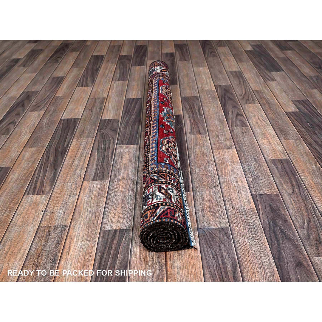 4'3" x 5'7" New Hand Knotted Red Wool Rectangle Oriental Rug - MOA102599