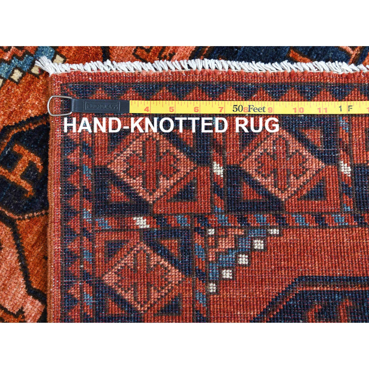 3'2" x 4'10" New Hand Knotted Red Wool Rectangle Oriental Rug - MOA10260000