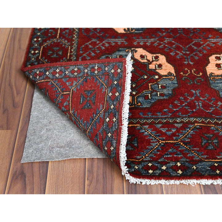 3'5" x 4'4" New Hand Knotted Red Wool Rectangle Oriental Rug - MOA10260002