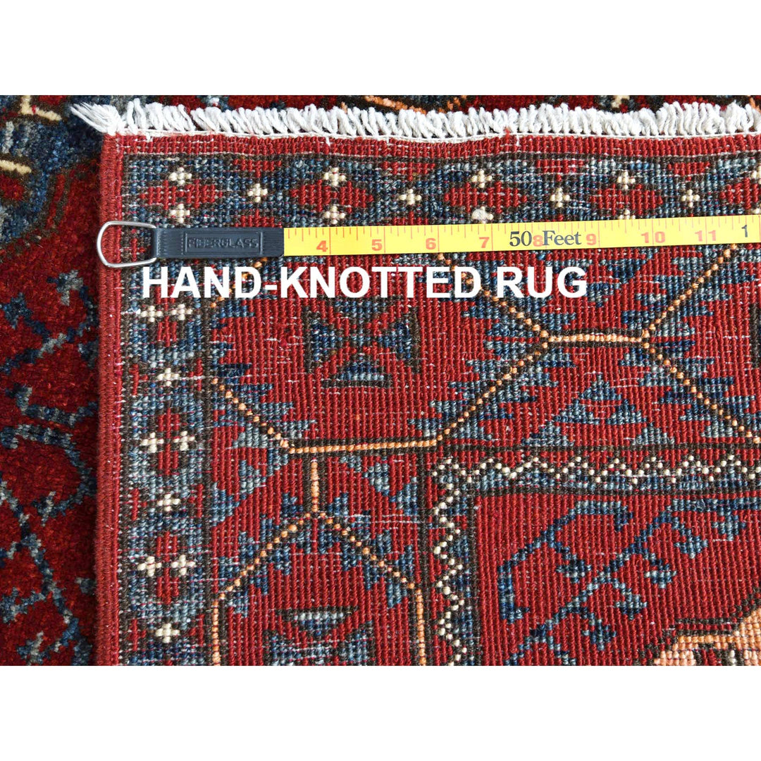 3'5" x 4'4" New Hand Knotted Red Wool Rectangle Oriental Rug - MOA10260002