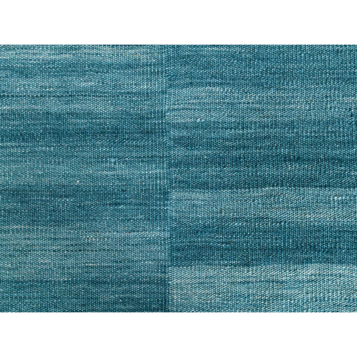 10'8" x 14'1" New Hand Woven Teal Wool Rectangle Oriental Rug - MOA10260053