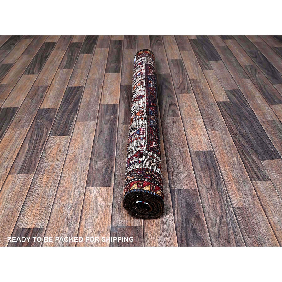 3'11" x 6'4" New Hand Knotted Blue Wool Rectangle Oriental Rug - MOA102600