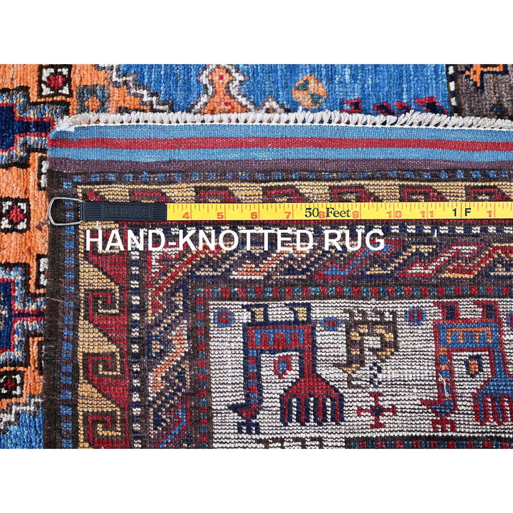 3'11" x 6'4" New Hand Knotted Blue Wool Rectangle Oriental Rug - MOA102600