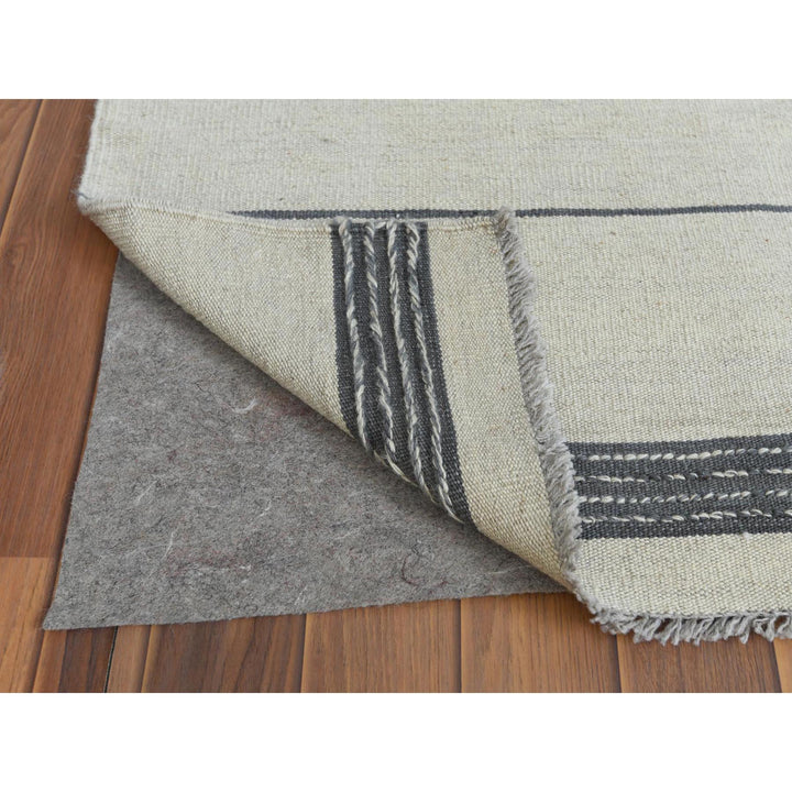 12'5" x 14'10" New Hand Woven Grey Wool Rectangle Oriental Rug - MOA10260124