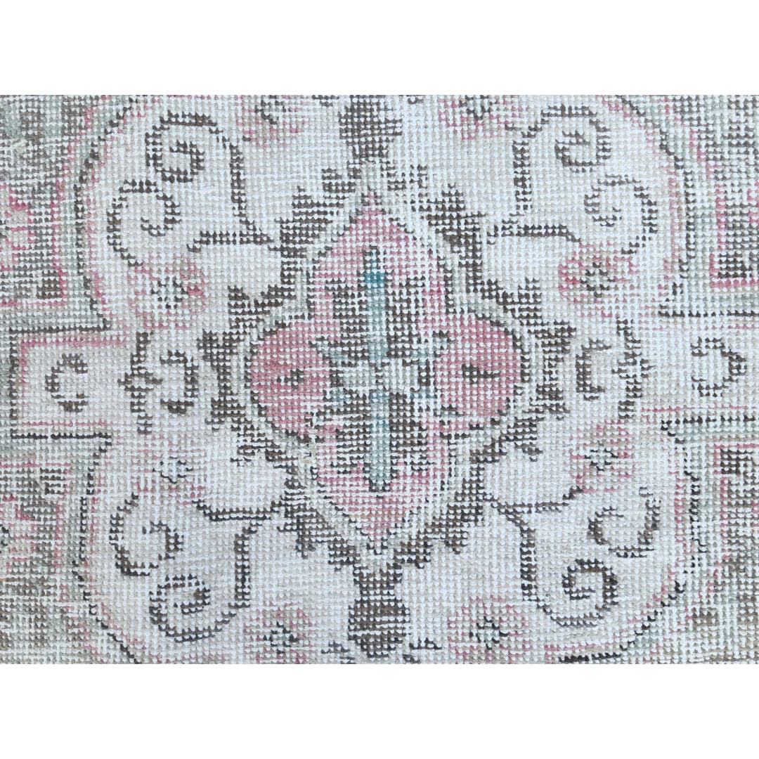 6'4" x 9'6" Vintage Hand Knotted Red Worn Wool Rectangle Oriental Rug - MOA10260187