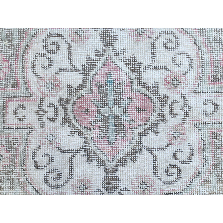 6'4" x 9'6" Vintage Hand Knotted Red Worn Wool Rectangle Oriental Rug - MOA10260187