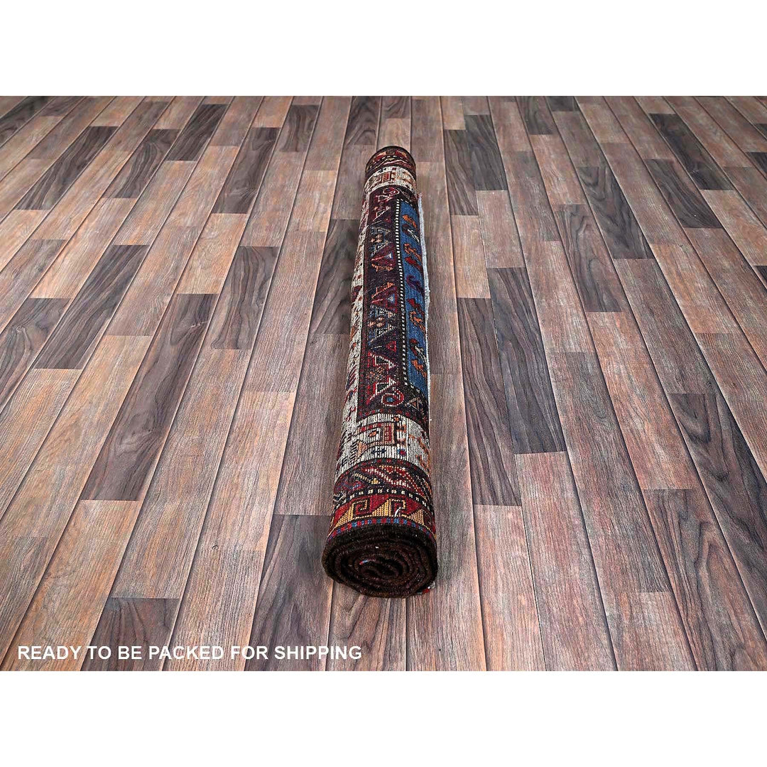 4'2" x 6'1" New Hand Knotted Blue Wool Rectangle Oriental Rug - MOA102601