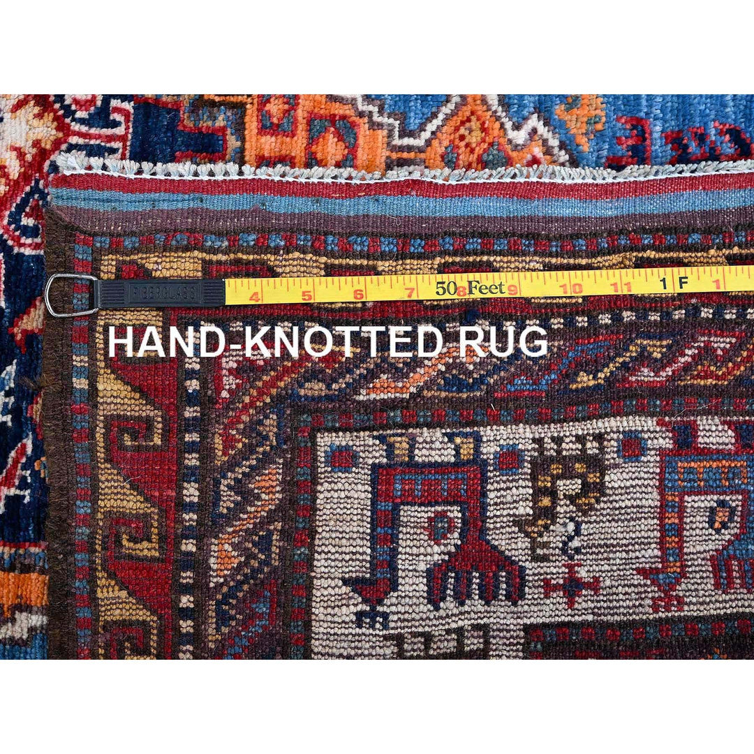 4'2" x 6'1" New Hand Knotted Blue Wool Rectangle Oriental Rug - MOA102601