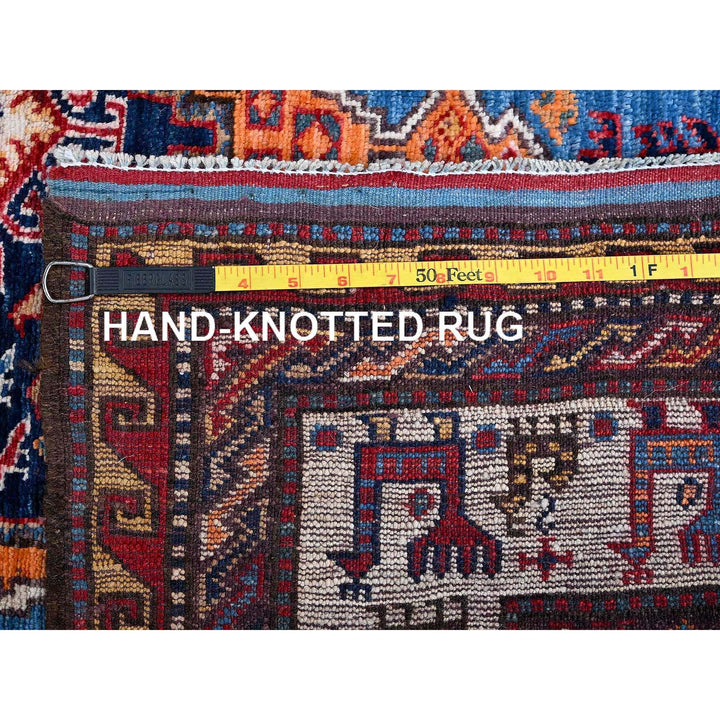 4'2" x 6'1" New Hand Knotted Blue Wool Rectangle Oriental Rug - MOA102601