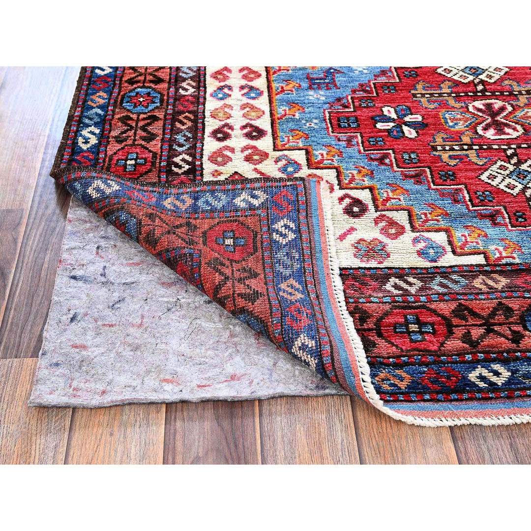 4'2" x 6'2" New Hand Knotted Blue Wool Rectangle Oriental Rug - MOA102602