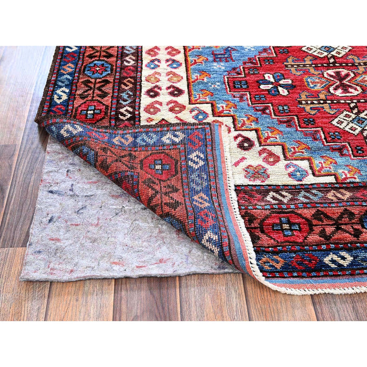 4'2" x 6'2" New Hand Knotted Blue Wool Rectangle Oriental Rug - MOA102602