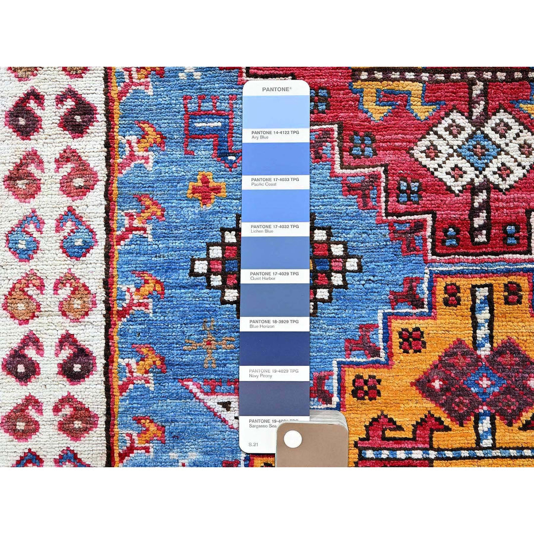 4'2" x 6'2" New Hand Knotted Blue Wool Rectangle Oriental Rug - MOA102602