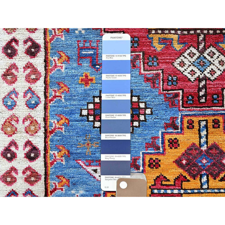 4'2" x 6'2" New Hand Knotted Blue Wool Rectangle Oriental Rug - MOA102602