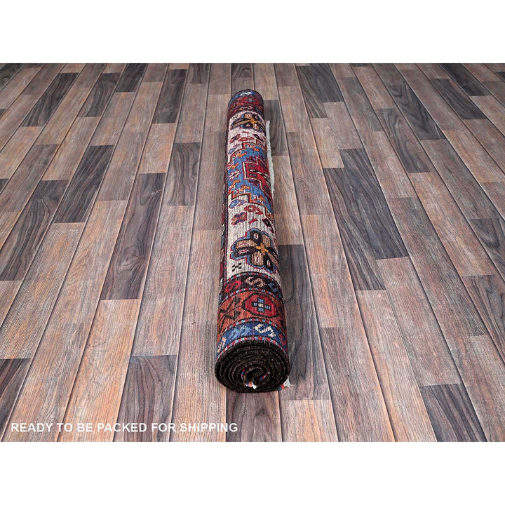 4'2" x 6'2" New Hand Knotted Blue Wool Rectangle Oriental Rug - MOA102602