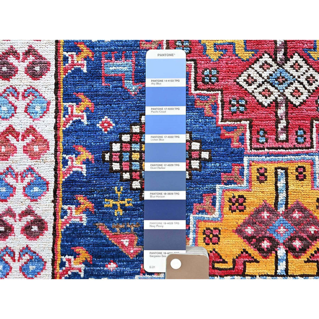 4'0" x 6'1" New Hand Knotted Blue Wool Rectangle Oriental Rug - MOA102603