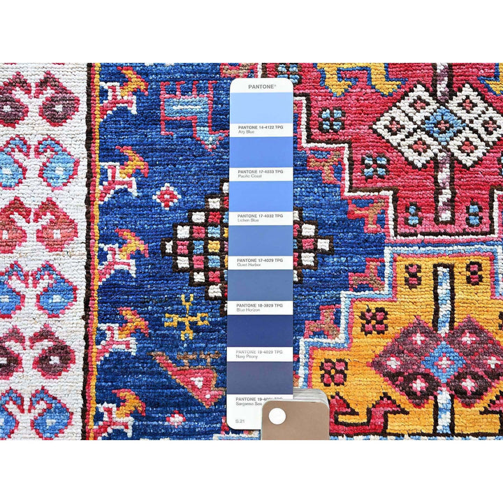 4'0" x 6'1" New Hand Knotted Blue Wool Rectangle Oriental Rug - MOA102603