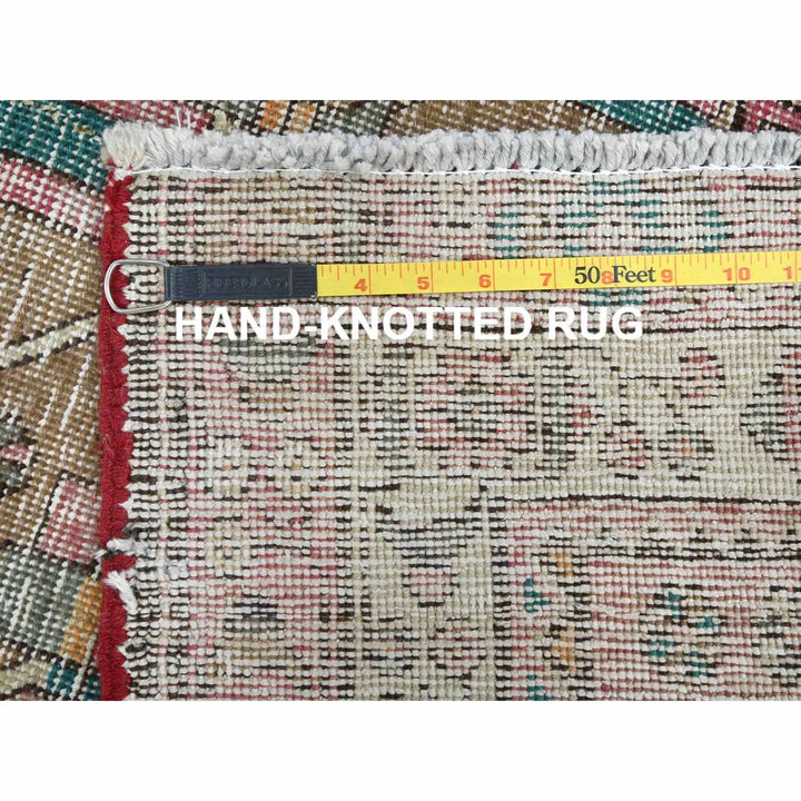 3'10" x 10'3" Vintage Hand Knotted Red Cotton Runner Oriental Rug - MOA10260505