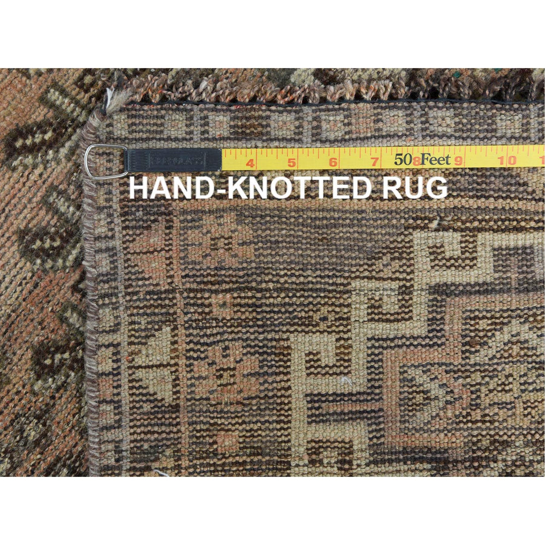 4'4" x 7'5" Vintage Hand Knotted Brown Wool Rectangle Oriental Rug - MOA10260551