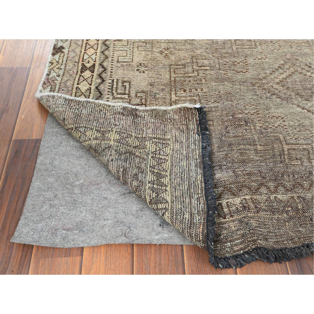 4'5" x 7'2" Vintage Hand Knotted Beige Wool Rectangle Oriental Rug - MOA10260553