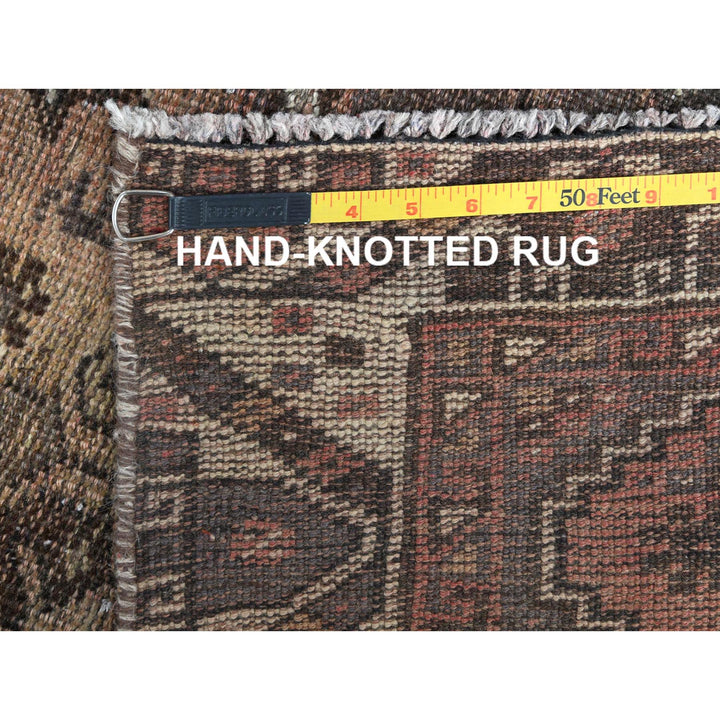 4'8" x 7'7" Vintage Hand Knotted Brown Wool Rectangle Oriental Rug - MOA10260575