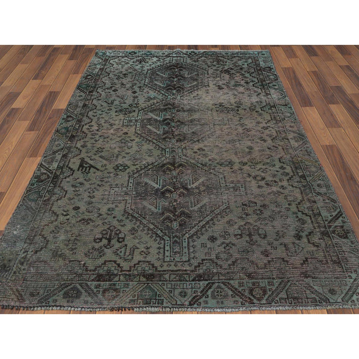 5'0" x 8'0" Vintage Hand Knotted Grey Wool Rectangle Oriental Rug - MOA10260599