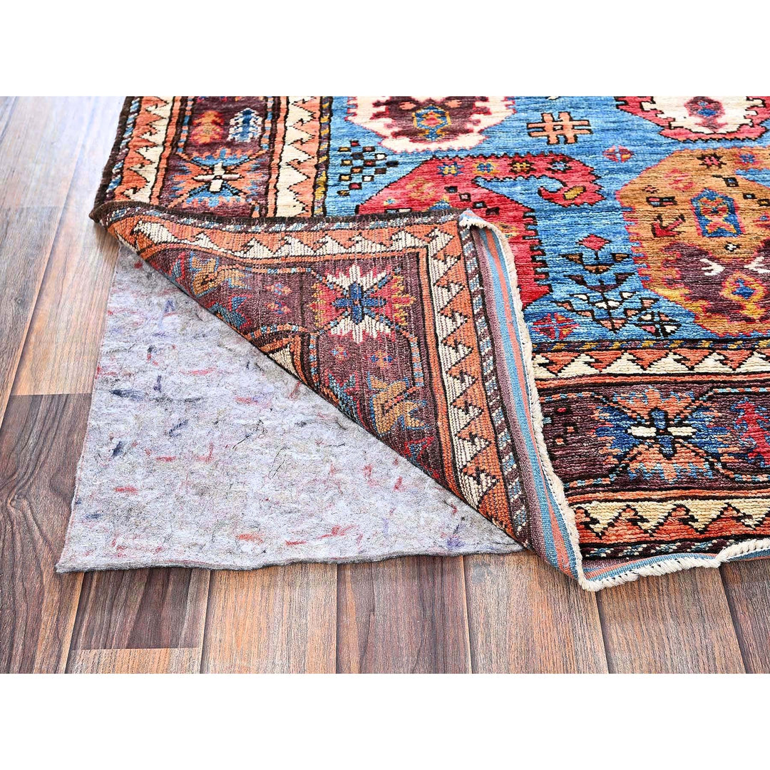 4'5" x 5'10" New Hand Knotted Blue Wool Rectangle Oriental Rug - MOA102605