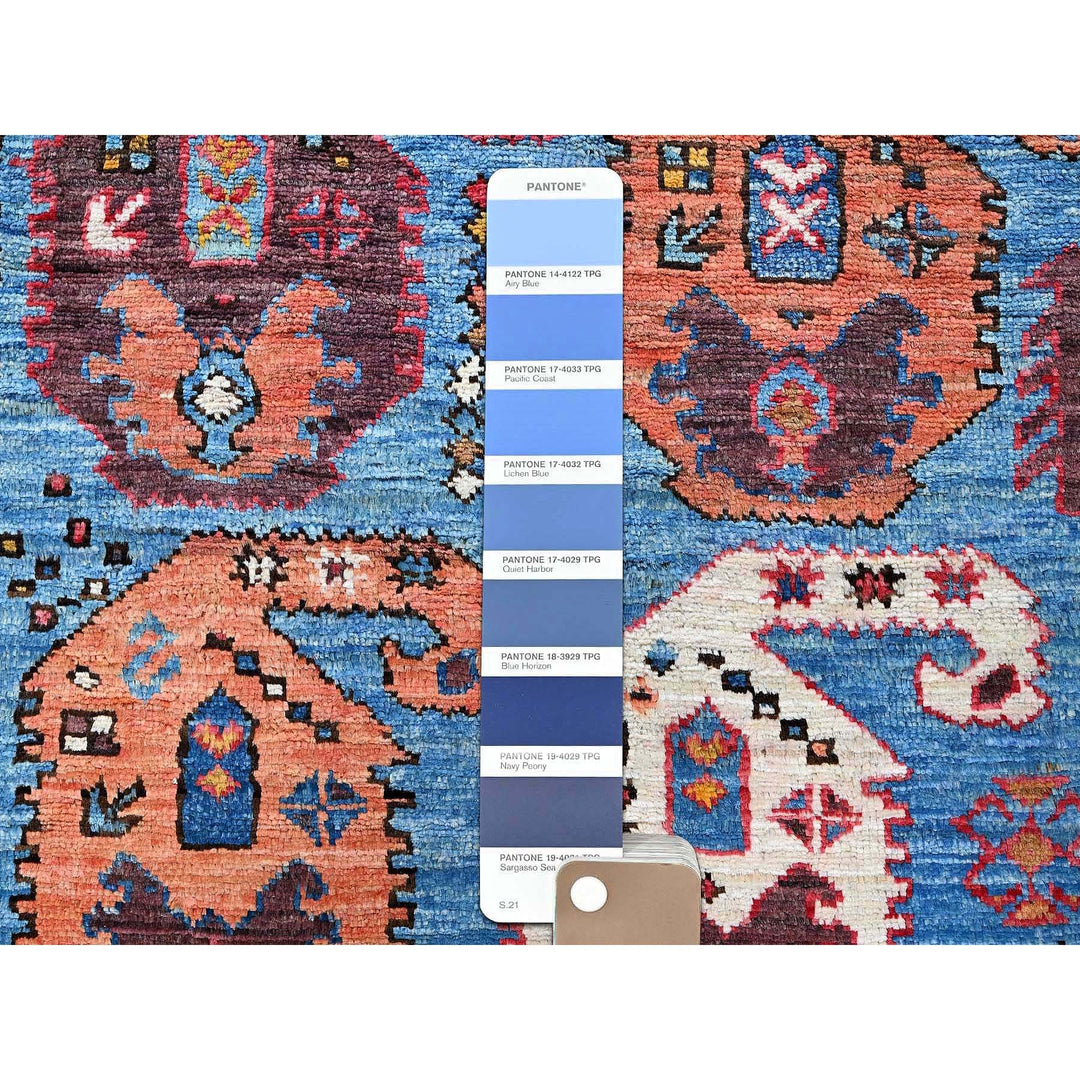 4'5" x 5'10" New Hand Knotted Blue Wool Rectangle Oriental Rug - MOA102605