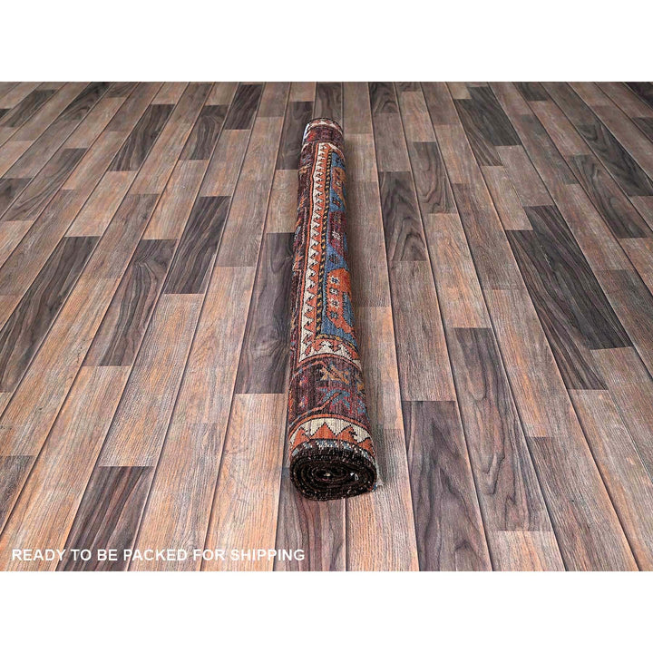 4'5" x 5'10" New Hand Knotted Blue Wool Rectangle Oriental Rug - MOA102605