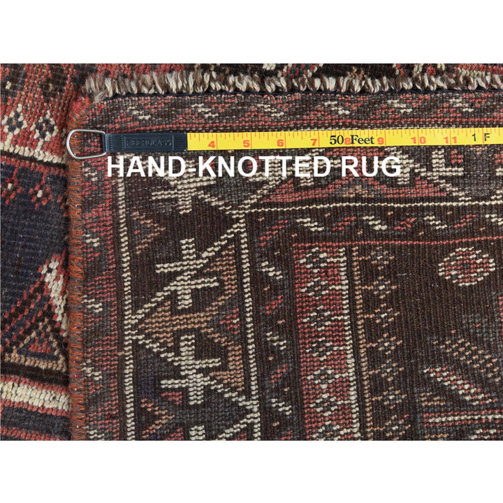 4'9" x 7'8" Vintage Hand Knotted Red Wool Rectangle Oriental Rug - MOA10260615