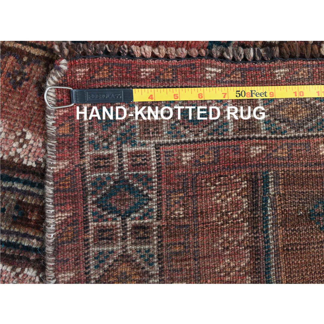 5'3" x 7'10" Vintage Hand Knotted Red Wool Rectangle Oriental Rug - MOA10260617