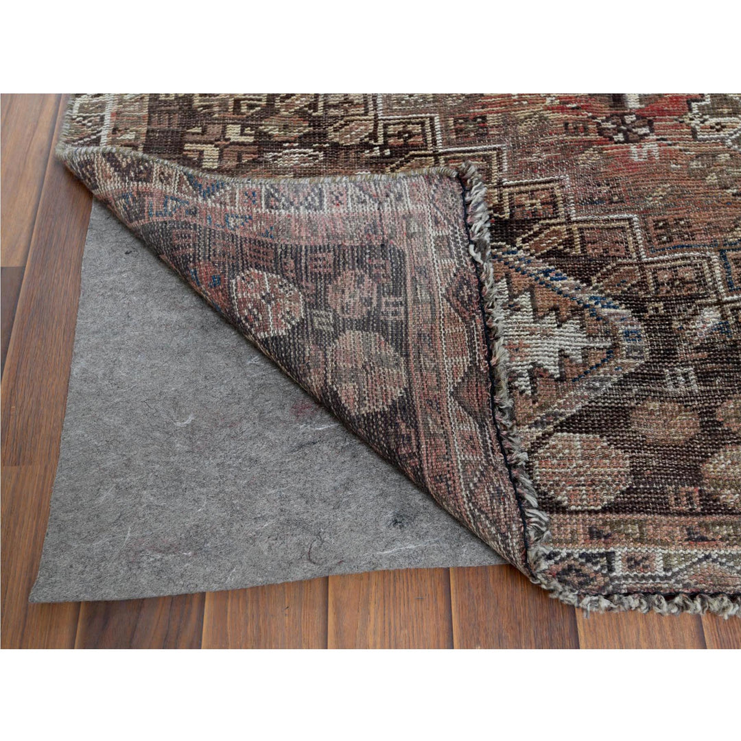 4'8" x 7'10" Vintage Hand Knotted Brown Wool Rectangle Oriental Rug - MOA10260622