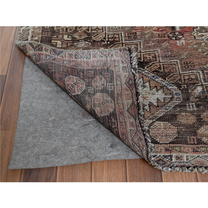 4'8" x 7'10" Vintage Hand Knotted Brown Wool Rectangle Oriental Rug - MOA10260622