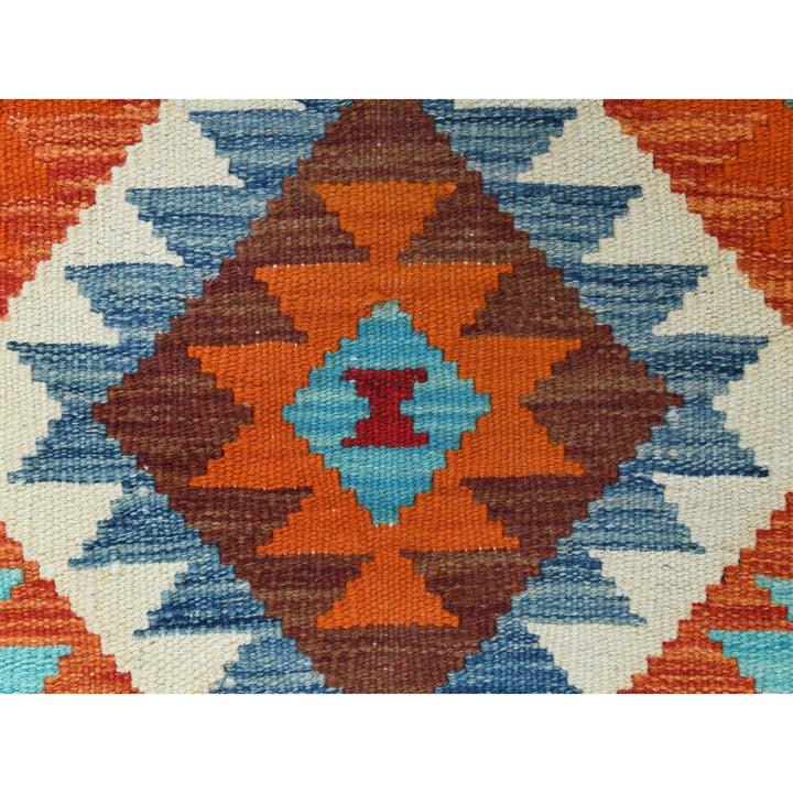 2'1" x 3'1" New Hand Woven Orange Cotton Rectangle Oriental Rug - MOA10260661