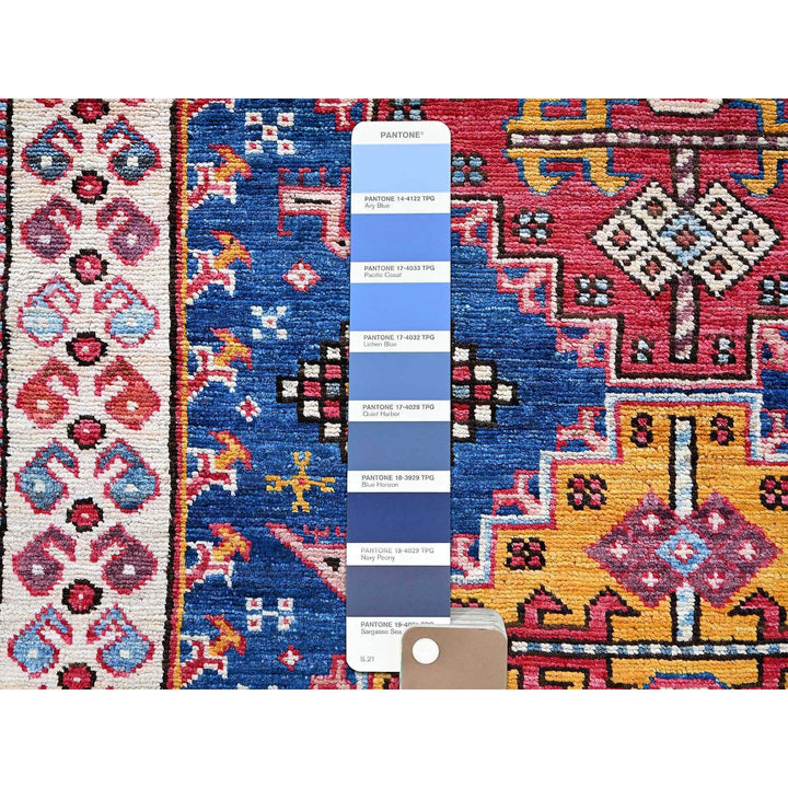 4'1" x 5'9" New Hand Knotted Blue Wool Rectangle Oriental Rug - MOA102606